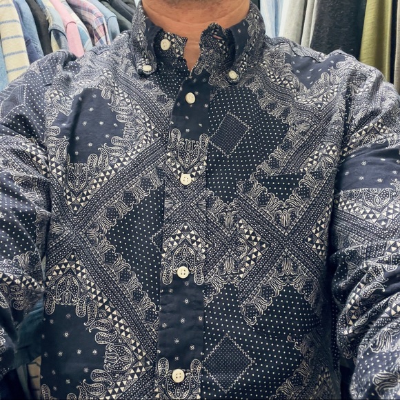 Gitman Bros Vintage Bandana Print Chambray Shirt - Picture 13 of 14